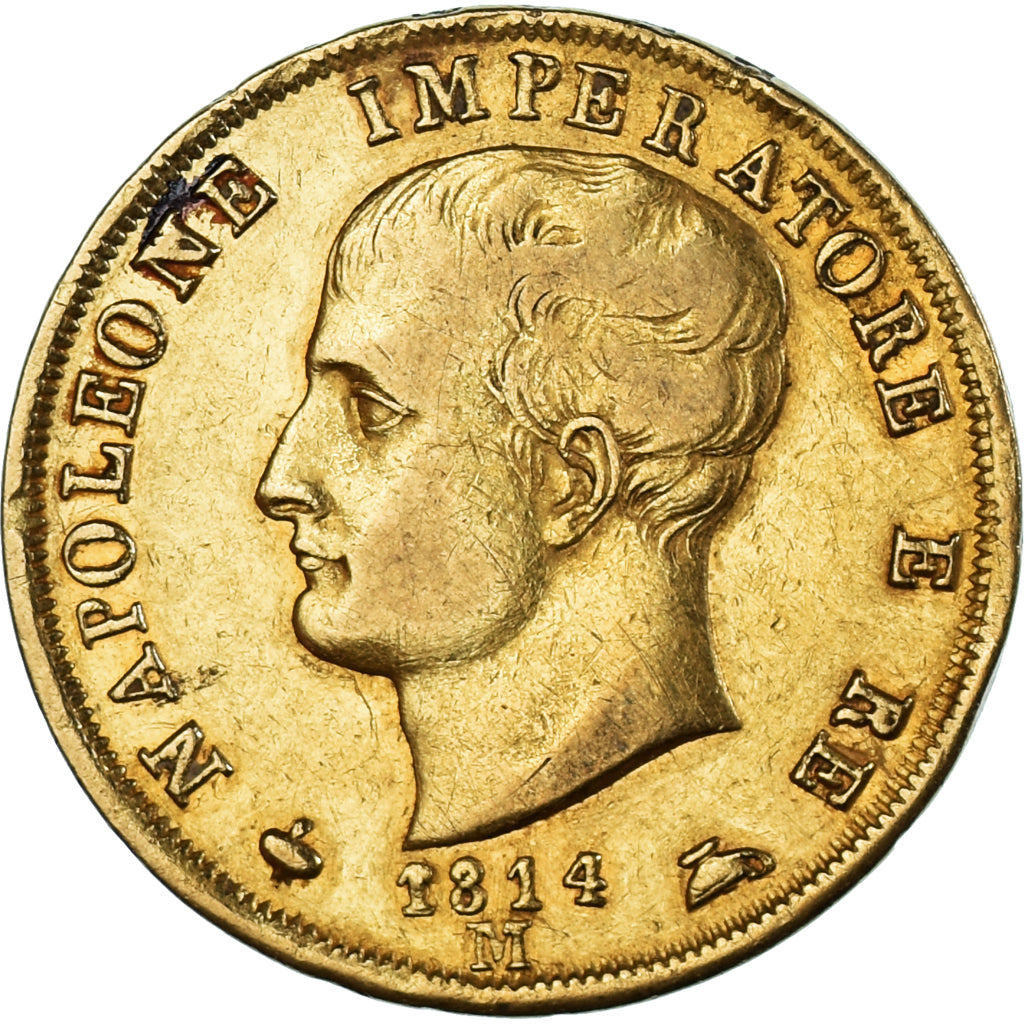 Monnaie, États italiens, KINGDOM OF NAPOLEON, Napoleon I, 40 Lire, 1814, Milan