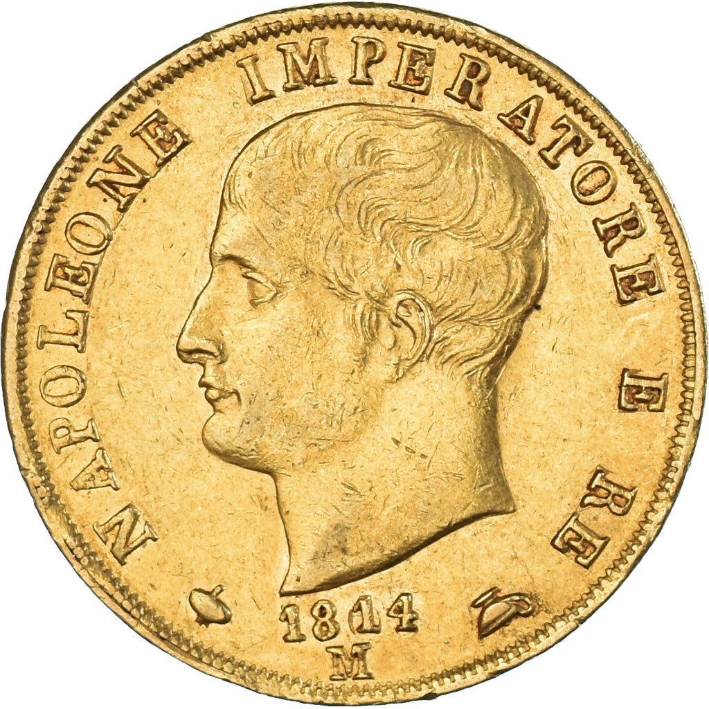 Monnaie, États italiens, KINGDOM OF NAPOLEON, Napoleon I, 40 Lire, 1814, Milan