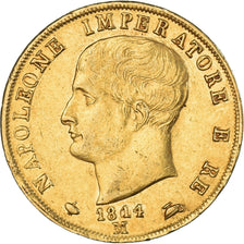 Monnaie, États italiens, KINGDOM OF NAPOLEON, Napoleon I, 40 Lire, 1814, Milan