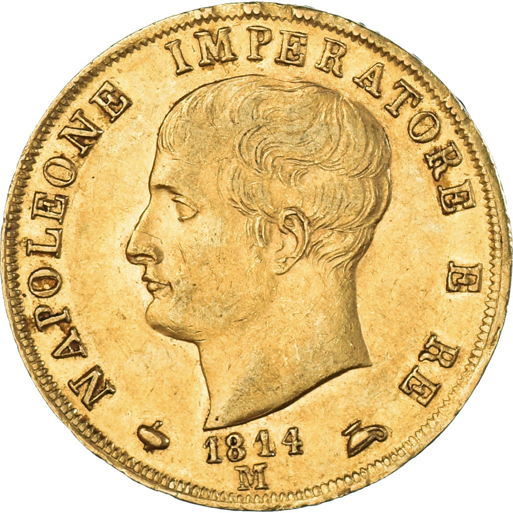 Münze, Italien Staaten, KINGDOM OF NAPOLEON, Napoleon I, 40 Lire, 1814, Milan