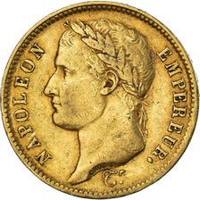Moeda, França, Napoleon I, 40 Francs, 1811, Paris, EF(40-45), Dourado