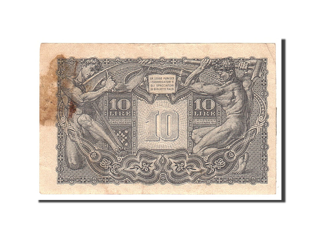 Banknote, Italy, 10 Lire, 1944, 1944-11-23, KM:32a, EF(40-45)