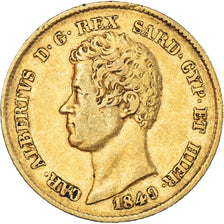Moeda, ESTADOS ITALIANOS, SARDINIA, Carlo Alberto, 20 Lire, 1849, Genoa