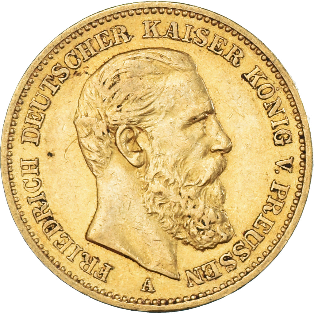 Coin, German States, PRUSSIA, Friedrich III, 20 Mark, 1888, Berlin, AU(50-53)