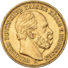 Coin, German States, PRUSSIA, Wilhelm I, 20 Mark, 1887, Berlin, AU(50-53), Gold