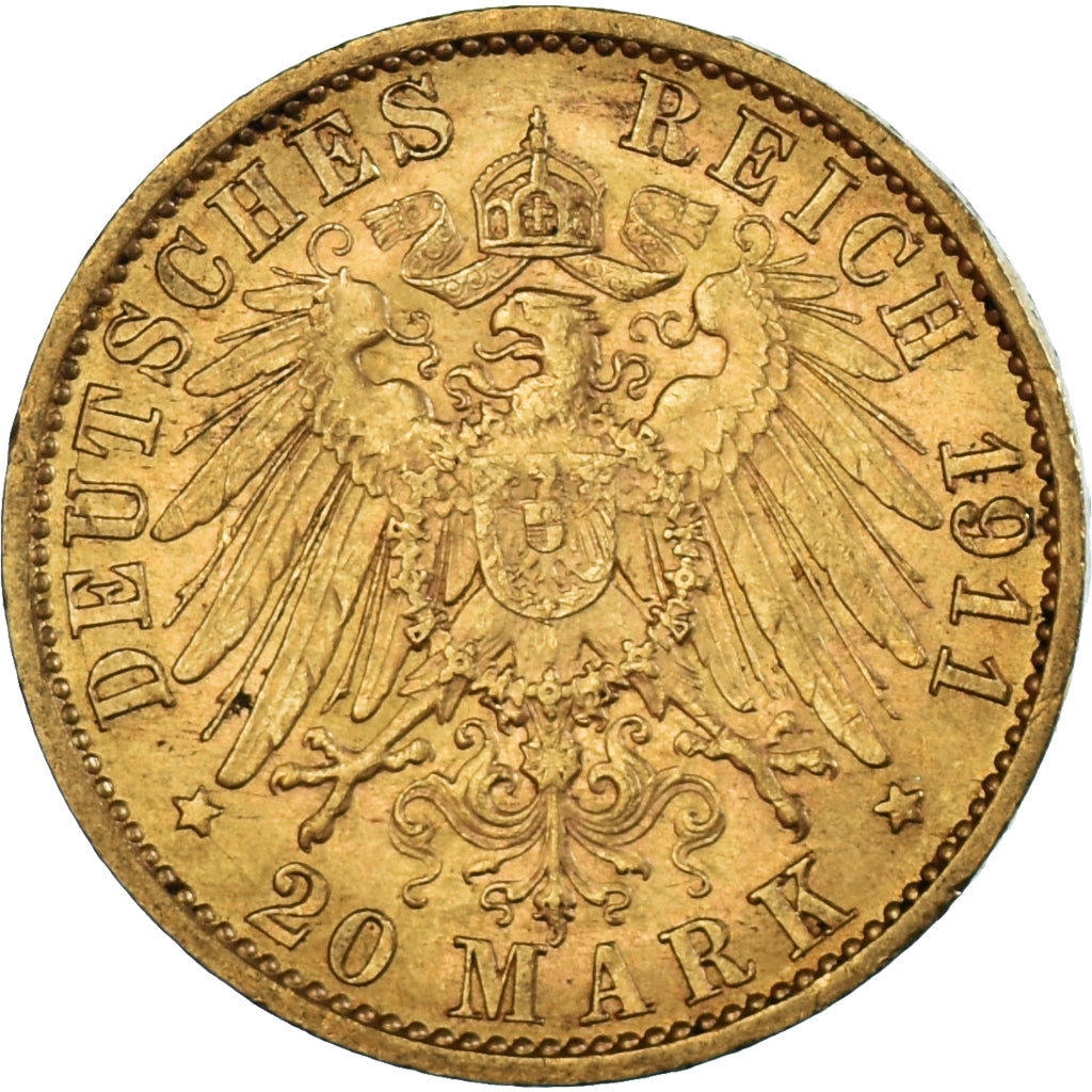 Monnaie, Etats allemands, PRUSSIA, Wilhelm II, 20 Mark, 1911, Berlin, TTB+, Or