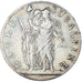 Coin, ITALIAN STATES, PIEDMONT REPUBLIC, 5 Francs, An 10, VF(30-35), Silver