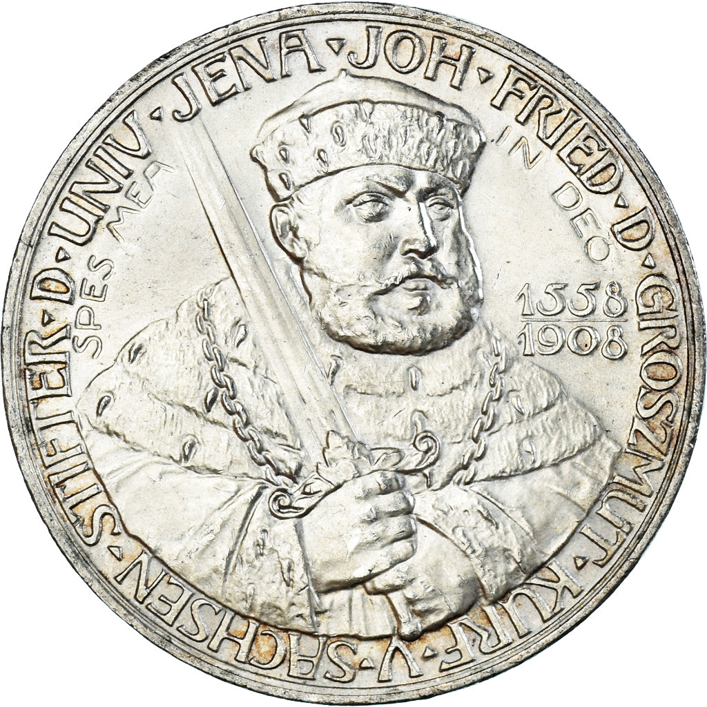 Moneta, Stati tedeschi, SAXE-WEIMAR-EISENACH, Wilhelm Ernst, 5 Mark, 1908