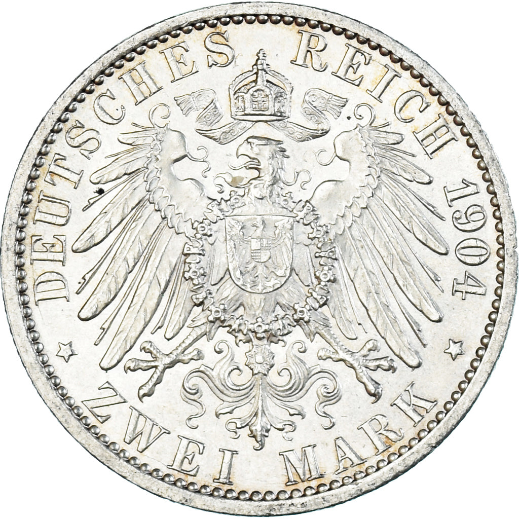Coin, German States, HESSE-DARMSTADT, Ernst Ludwig, 2 Mark, 1904, Berlin