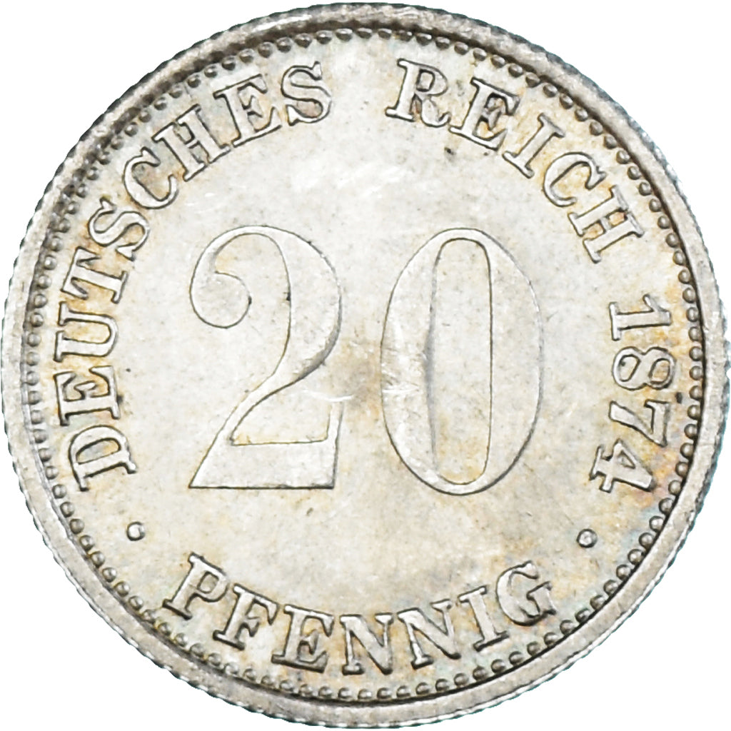 Monnaie, Empire allemand, Wilhelm I, 20 Pfennig, 1874, Munich, SPL, Argent, KM:5