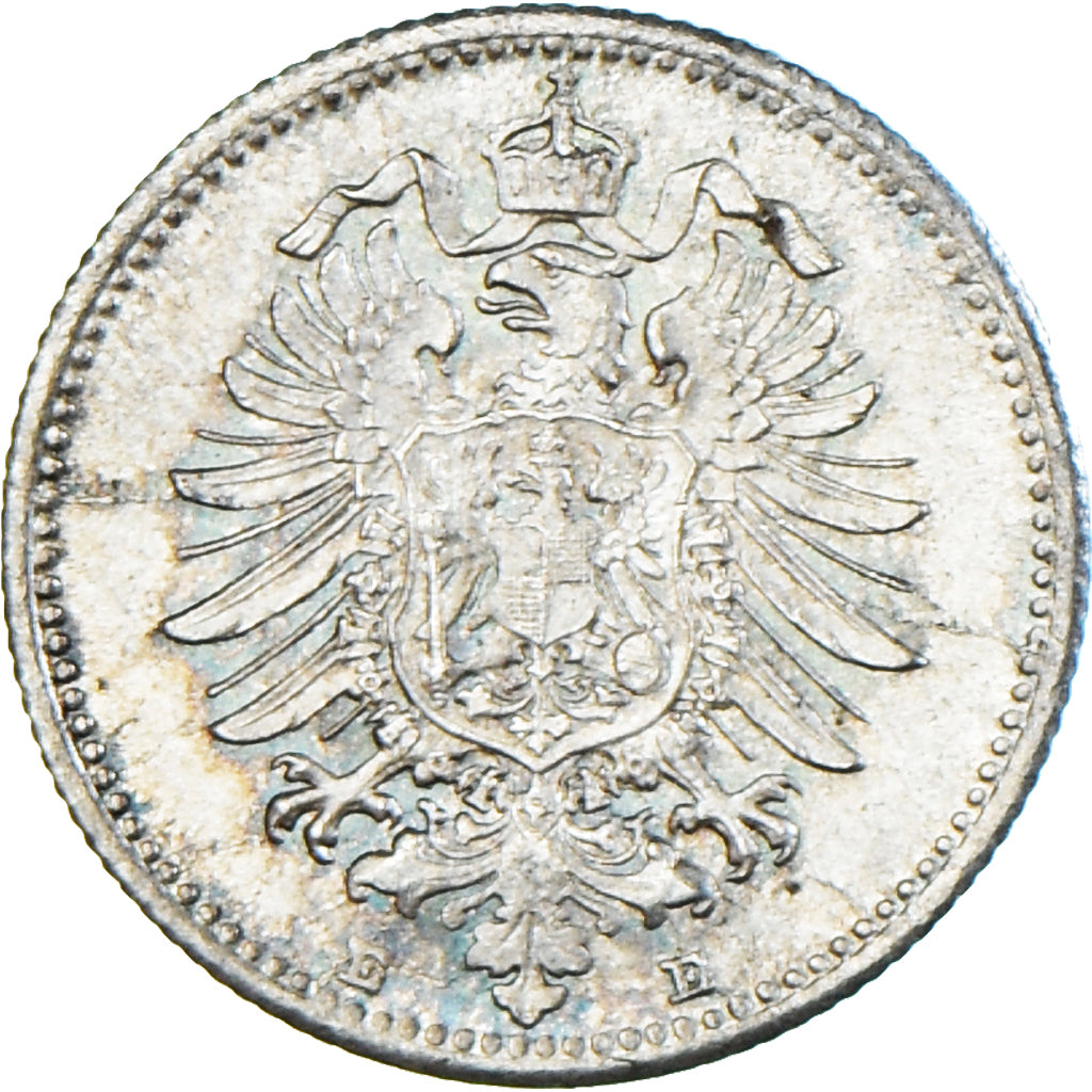 Münze, GERMANY - EMPIRE, Wilhelm I, 20 Pfennig, 1876, Dresde, UNZ+, Silber
