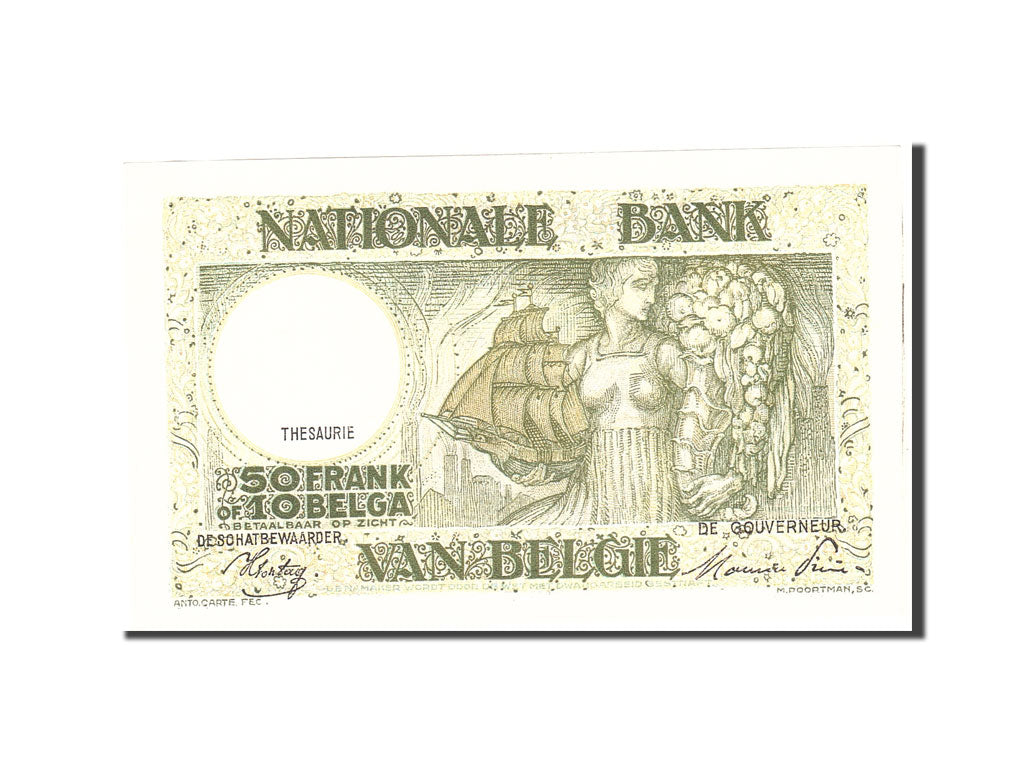 Banconote, Belgio, 50 Francs-10 Belgas, 1944, KM:106, 1944-12-29, FDS