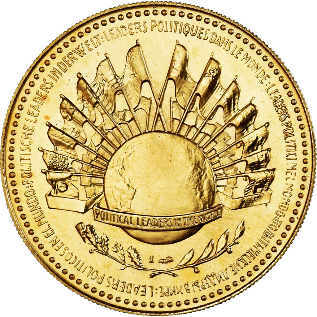 France, Medal, Charles De Gaulle, 1980, MS(64), Gold