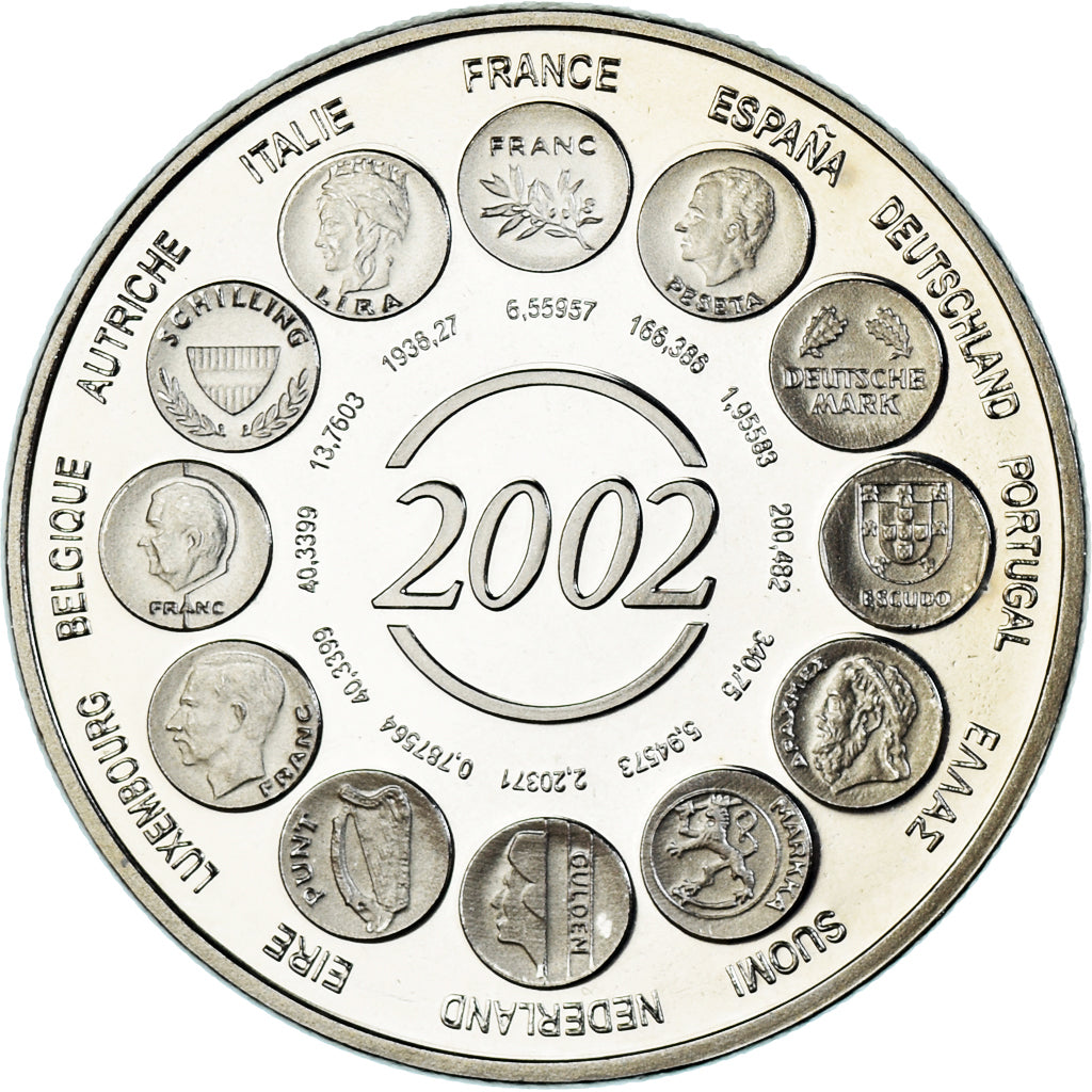 France, Medal, Naissance de l'Euro Fiduciaire, Politics, Society, War, 2002