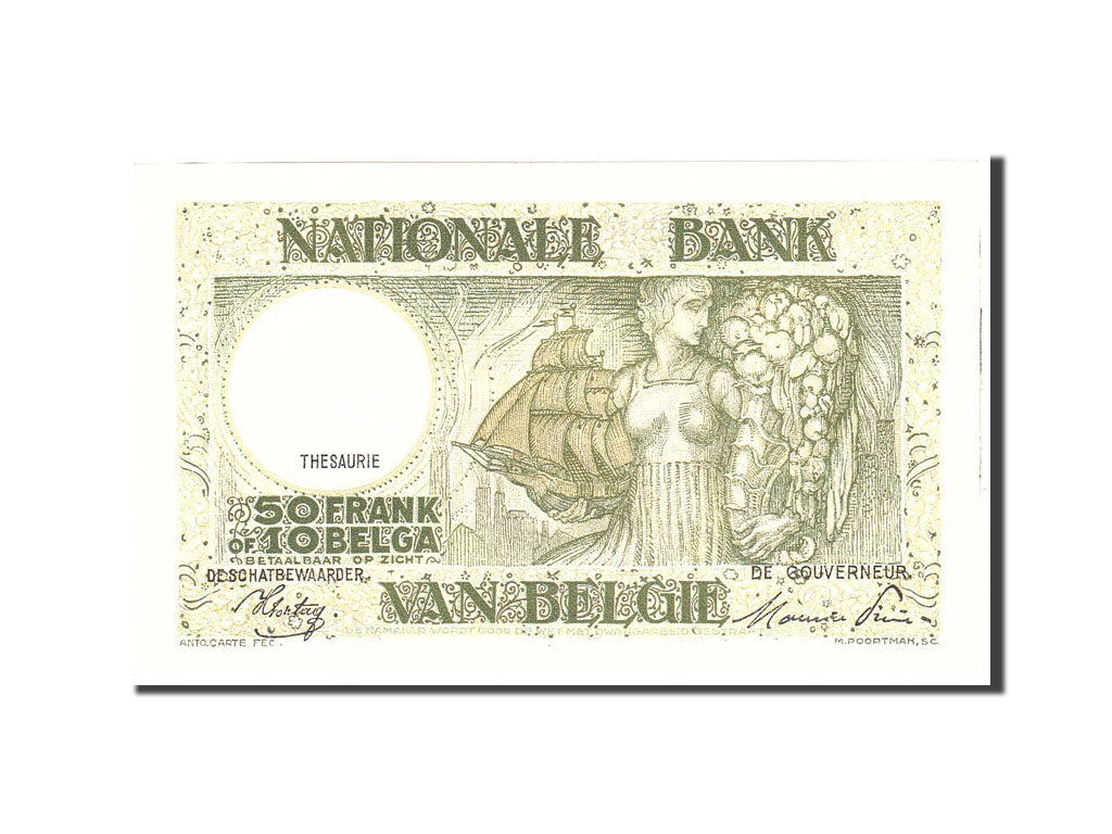Banknote, Belgium, 50 Francs-10 Belgas, 1944, 1944-12-29, KM:106, UNC(65-70)