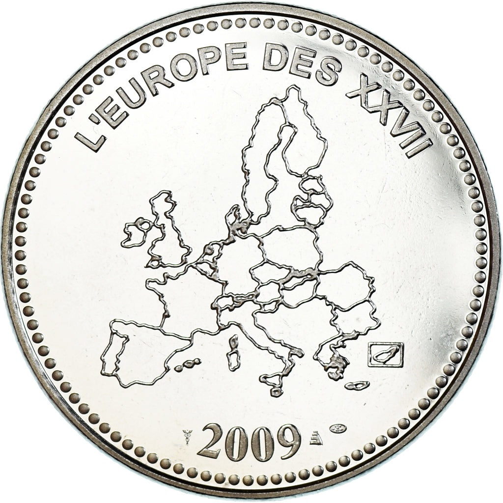 França, medalha, L'Europe des XXVII, 10 Ans de l'Euro, Politics, 2009, MS(64)