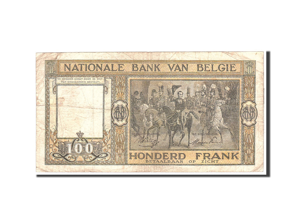 Banknote, Belgium, 100 Francs, 1945, 1945-12-05, KM:126, VF(20-25)