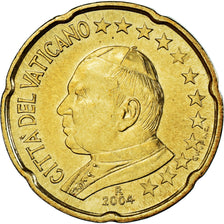 VATICAN CITY, Jean-Paul II, 20 Euro Cent, 2004, Rome, MS(64), Brass, KM:345