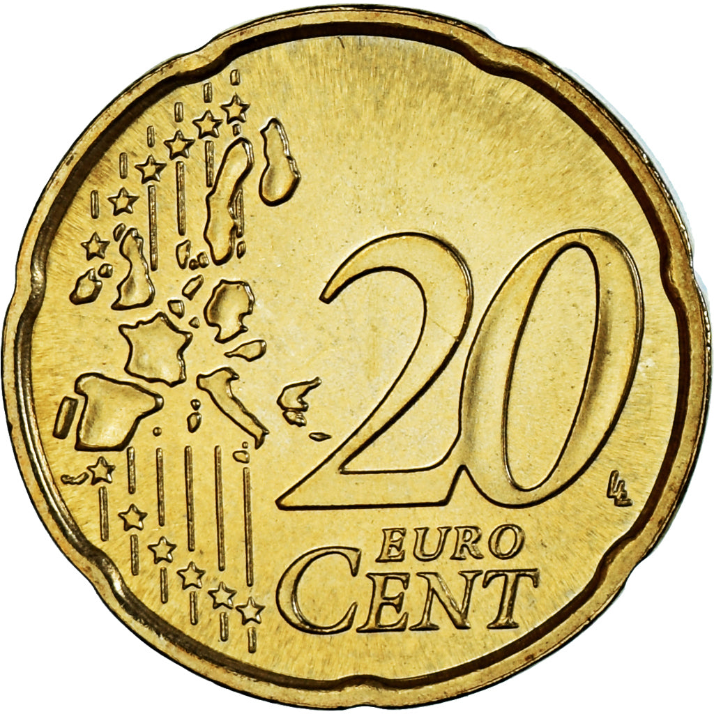 VATICAN CITY, Jean-Paul II, 20 Euro Cent, 2004, Rome, MS(64), Brass, KM:345