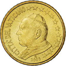 VATICAN CITY, 50 Euro Cent, 2005, Rome, MS(64), Brass, KM:346