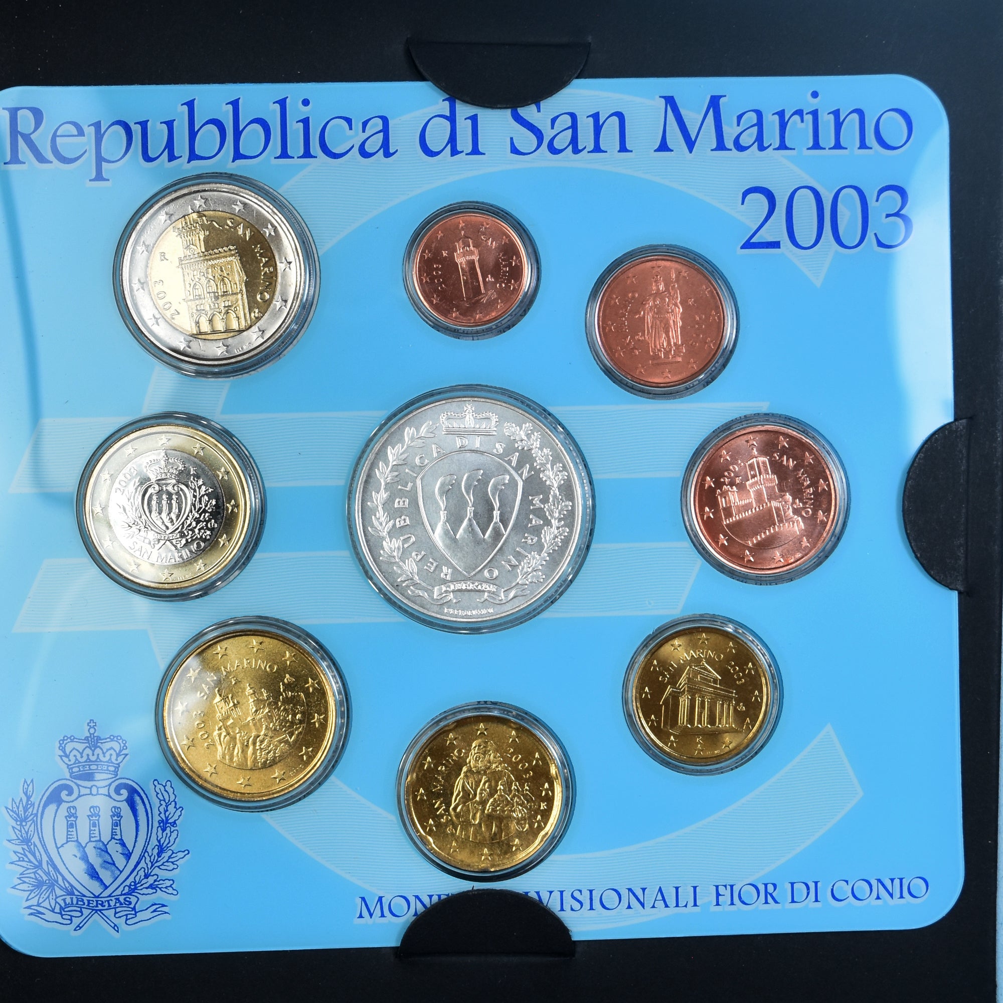 San Marino, Euro-Set, 2003, Rome, 1 cent to 5 euro, FDC, n.v.t.