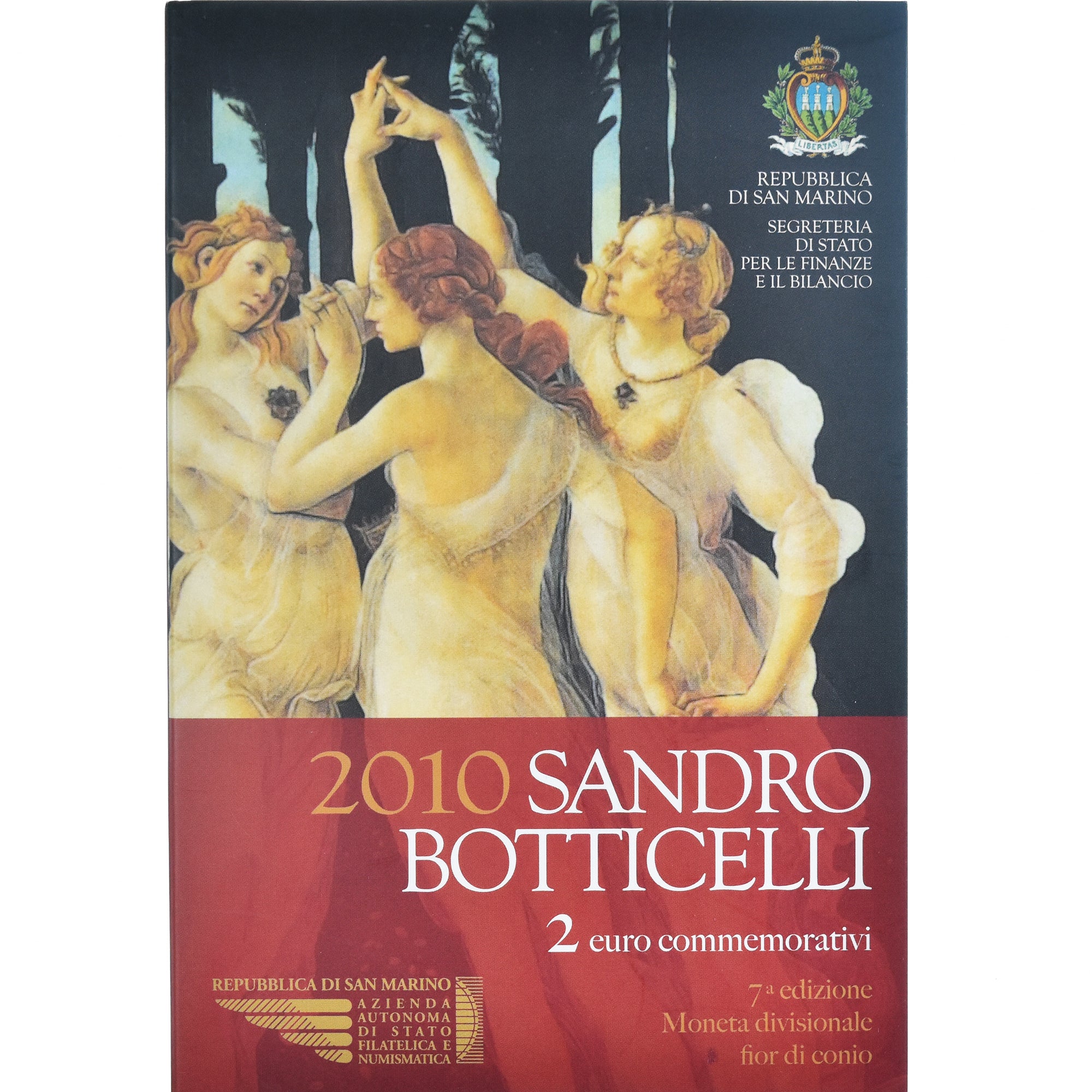 San Marino, 2 Euro, Sandro Botticelli, 2010, Rome, MS(65-70), Bi-Metallic