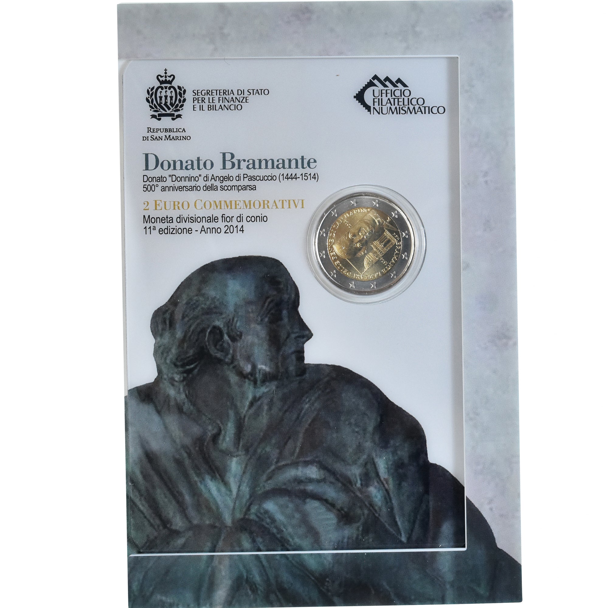 Saint Marin , 2 Euro, 500ème anniversaire de la mort de Bramante, 2014, Rome