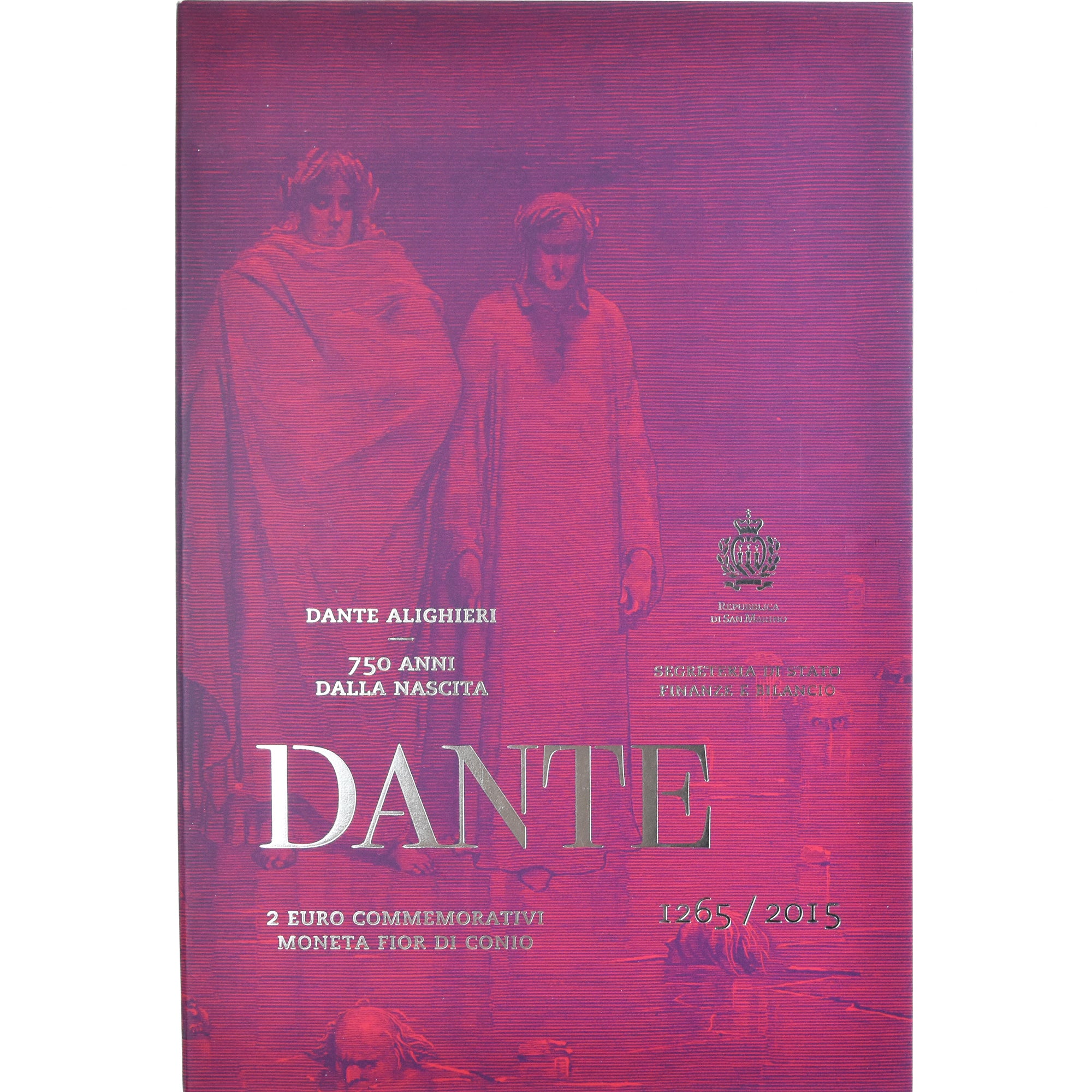 San Marino, 2 Euro, 750ème Anniversaire De La Naissance De Dante, 2015, Rome