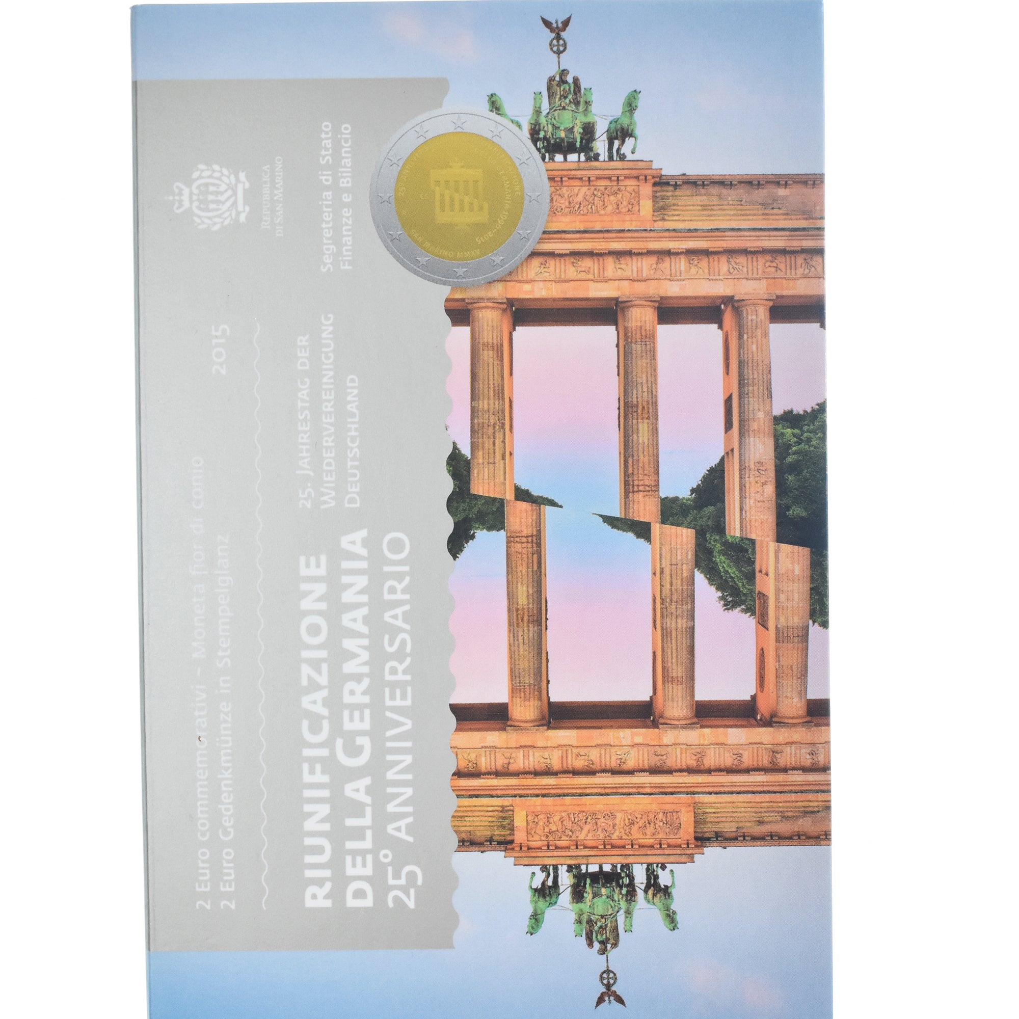 San Marino, 2 Euro, réunification de l'Allemagne, 2015, Rome, BU, MS(65-70)