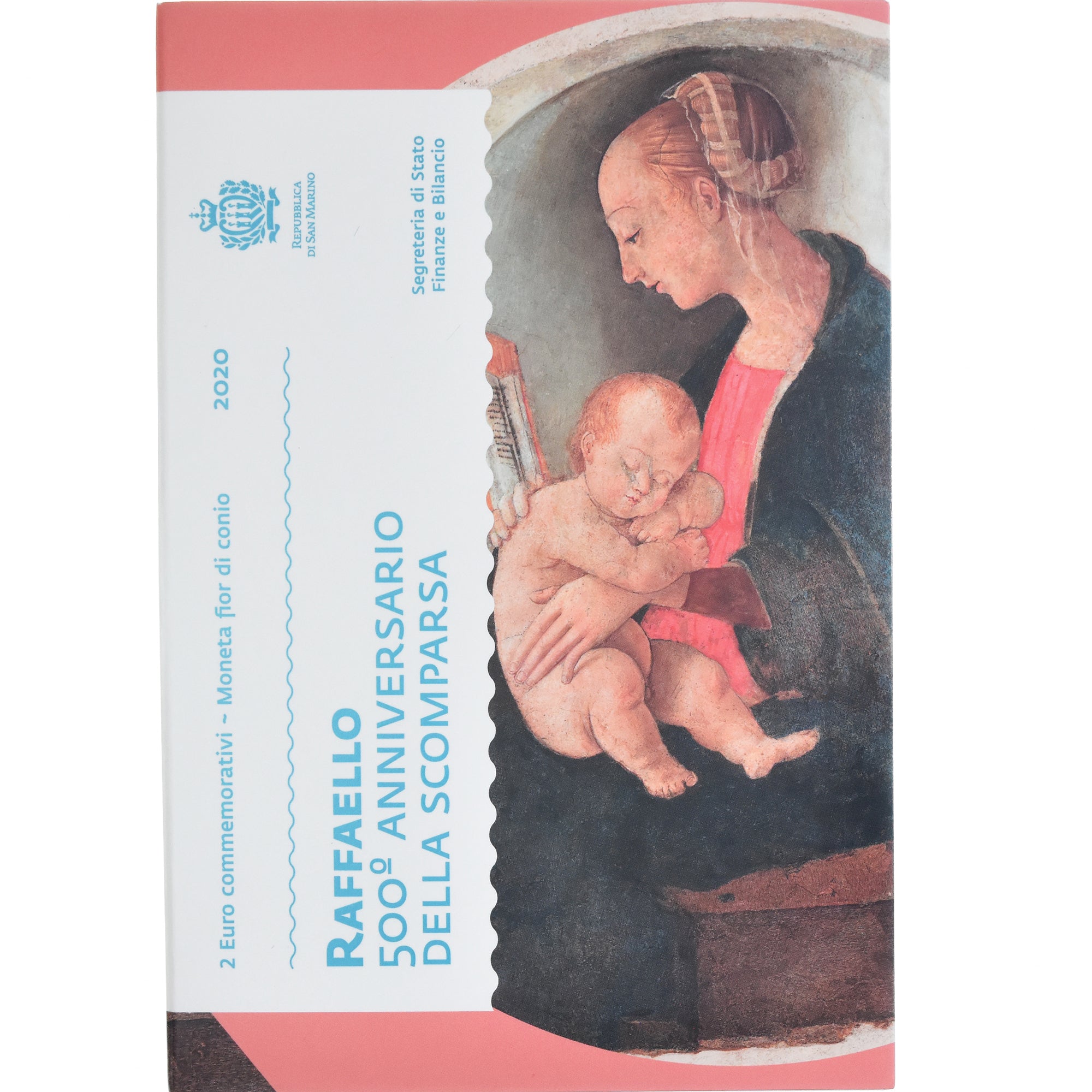 Saint Marin , 2 Euro, 500 ans de la mort de Raphaël, 2020, Rome, BU, FDC