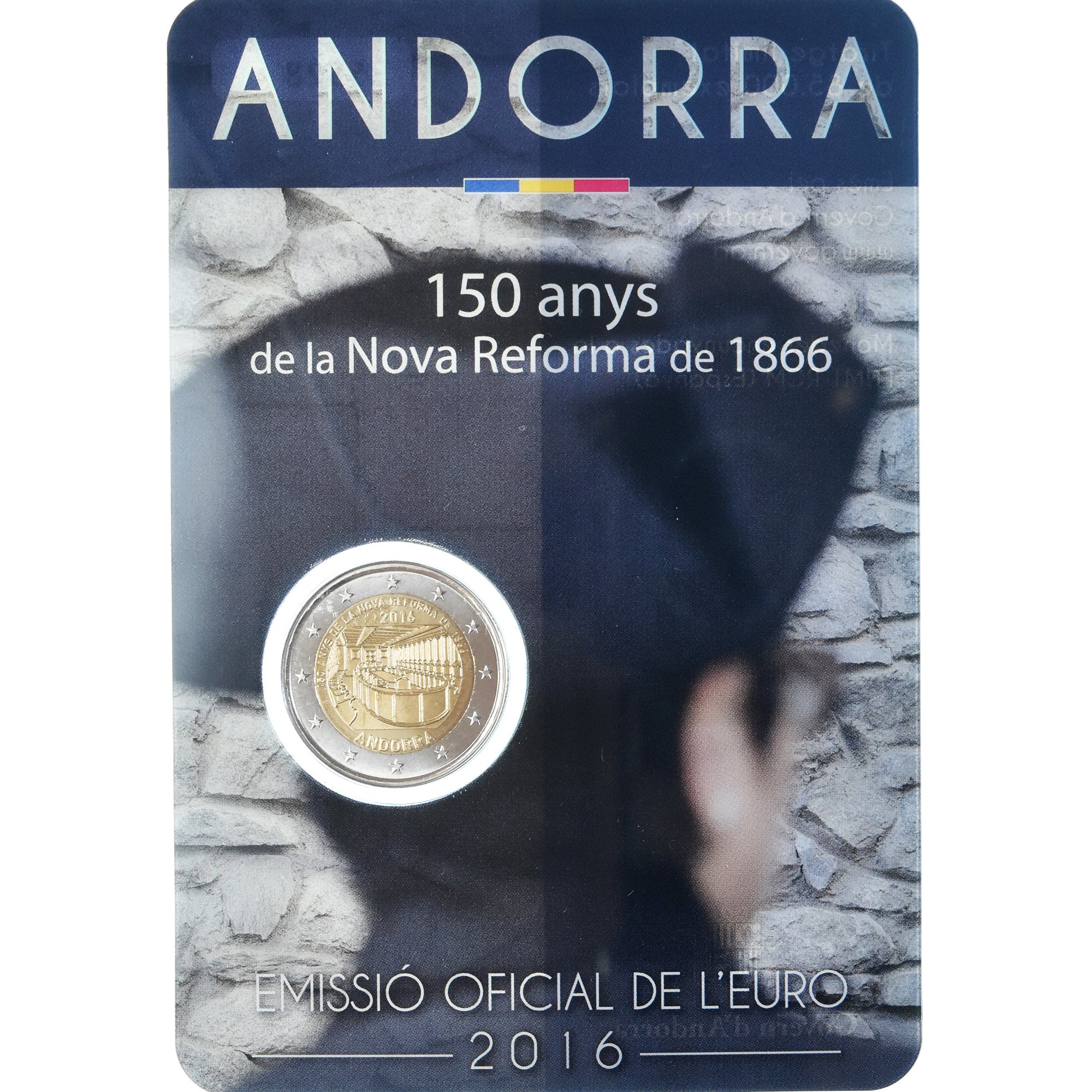 Andorra, 2 Euro, Réforme de 1866, 2016, BU, MS(65-70), Bi-Metallic