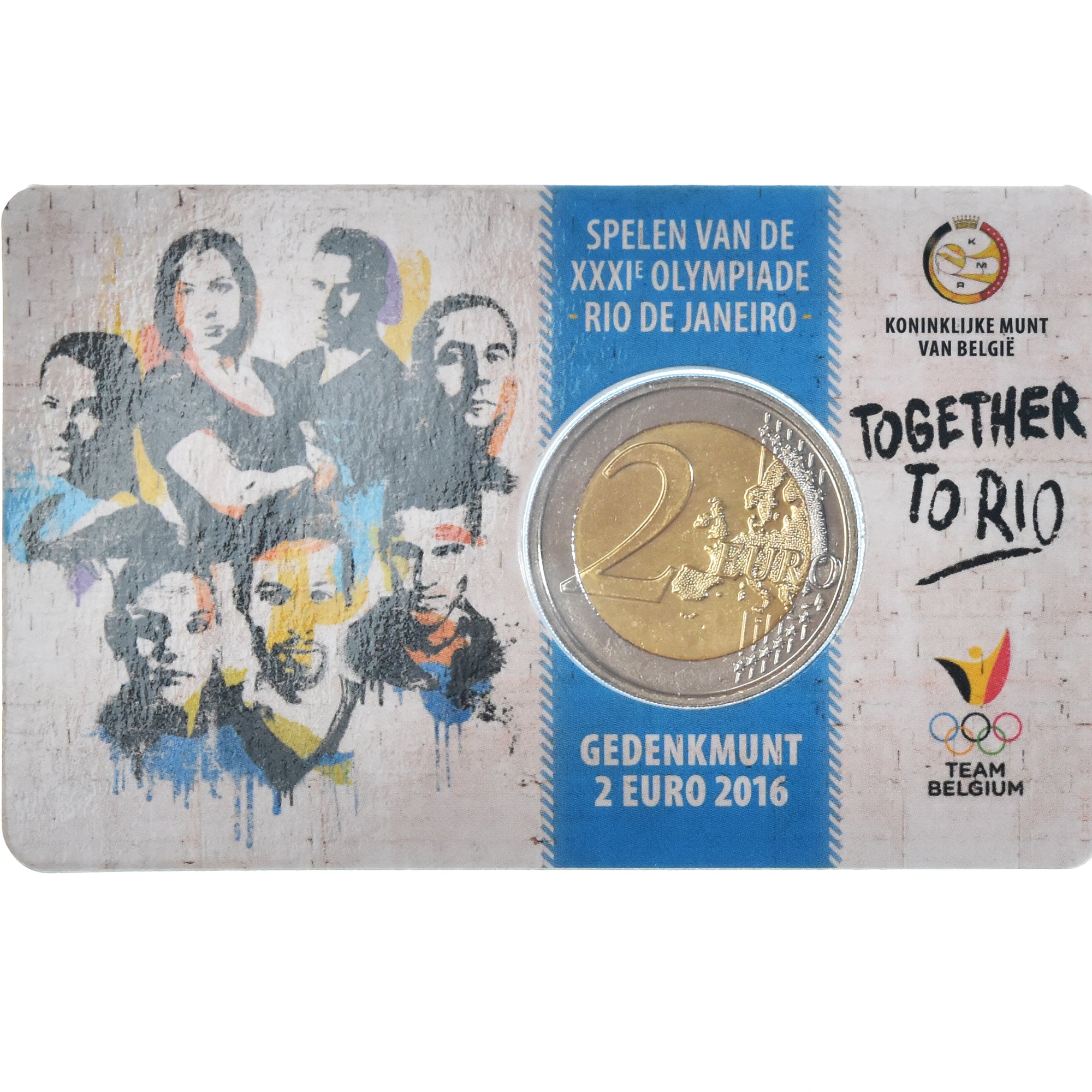 Belgium, 2 Euro, Summer Olympics Rio de Janeiro, 2016, Dutch Text, MS(65-70)