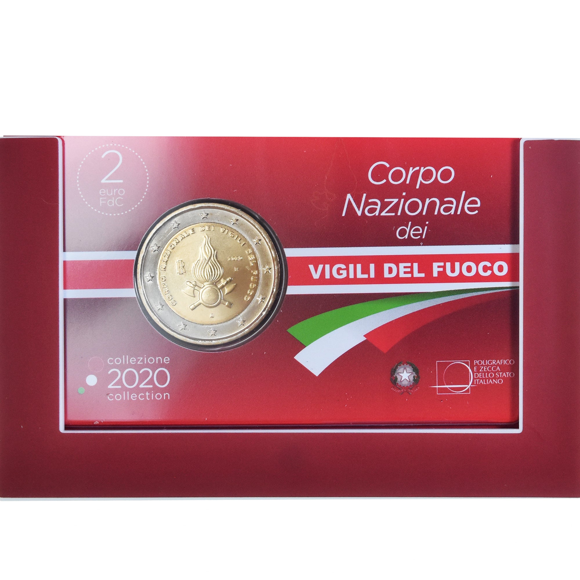 Itália, 2 Euro, 80 ans du corps national des sapeurs pompiers, 2020, MS(65-70)
