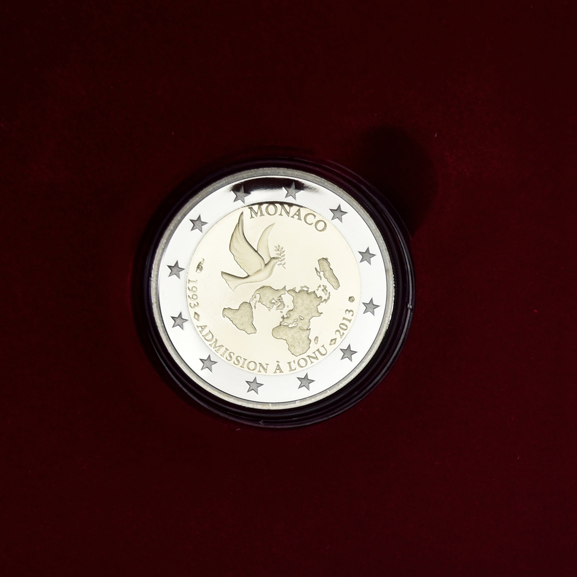 Monaco, 2 Euro, admission à l'O.N.U., 2013, BE, MS(65-70), Bi-Metallic