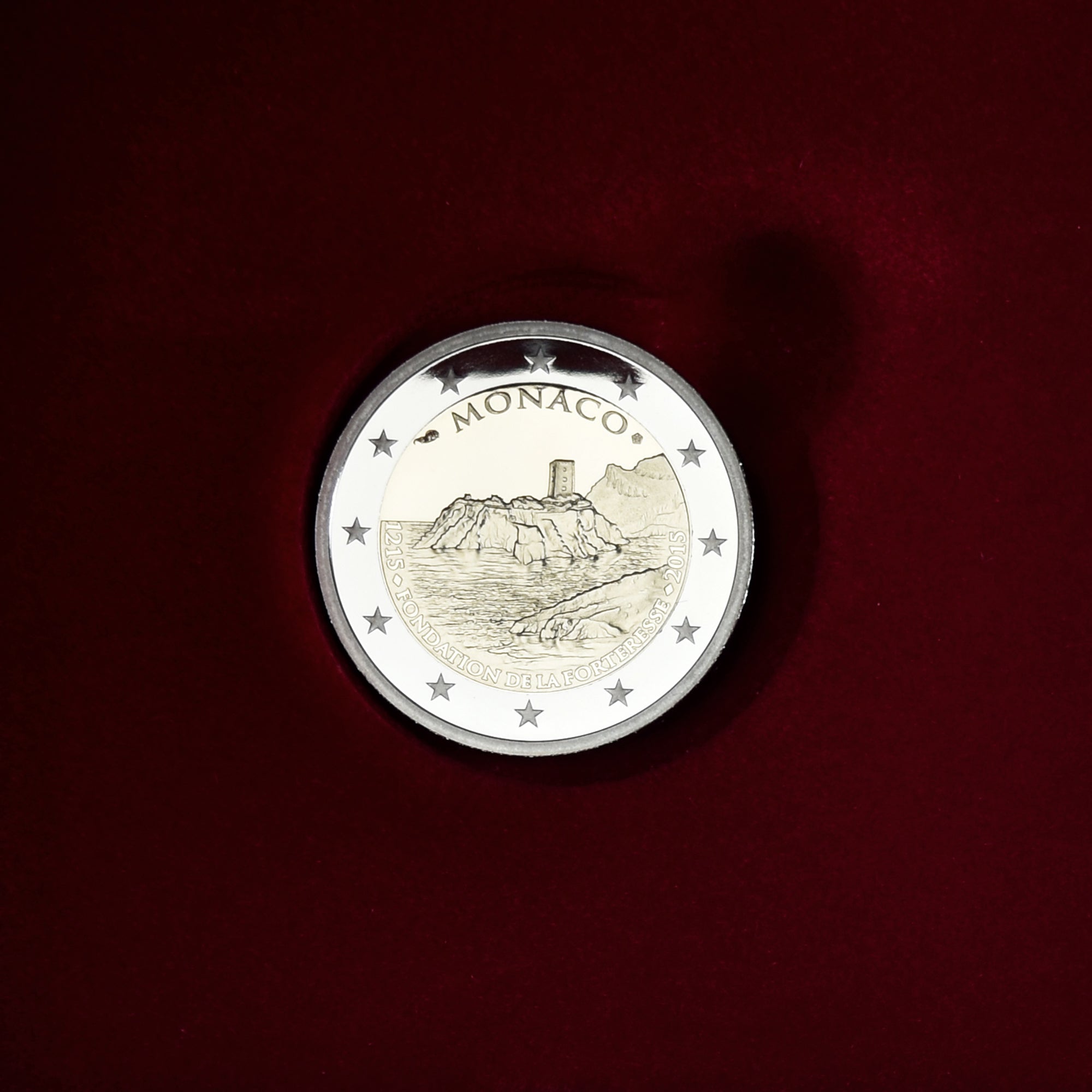 Monaco, 2 Euro, 800 ans de la forteresse, 2015, BE, MS(65-70), Bi-Metallic