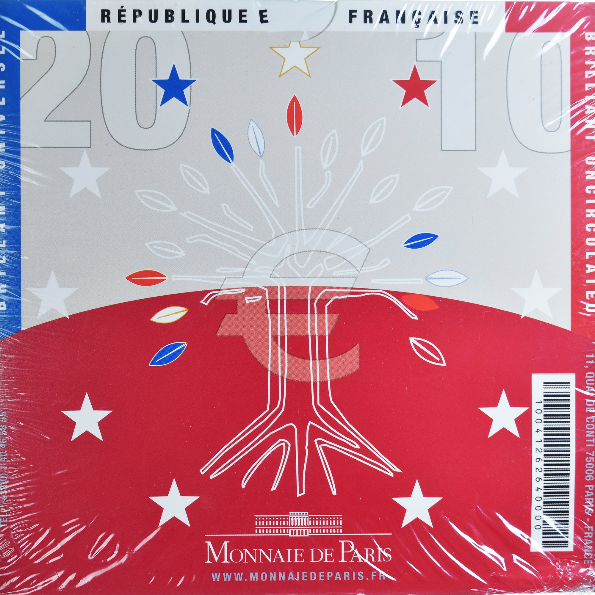 France, Monnaie de Paris, 1 Cent to 2 Euro, 2010, Paris, BU, FDC