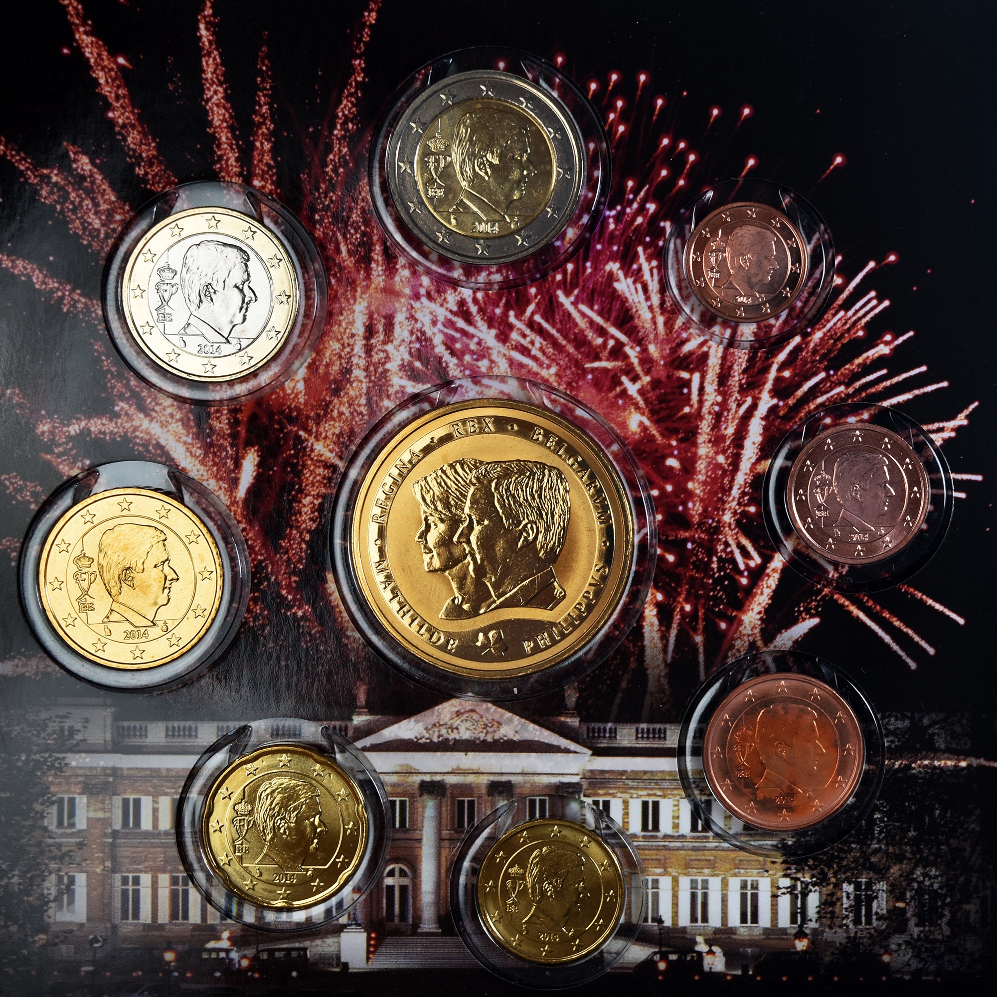 Belgien, 1 Cent to 2 Euro, 2014, Brussels, STGL, (No Composition)