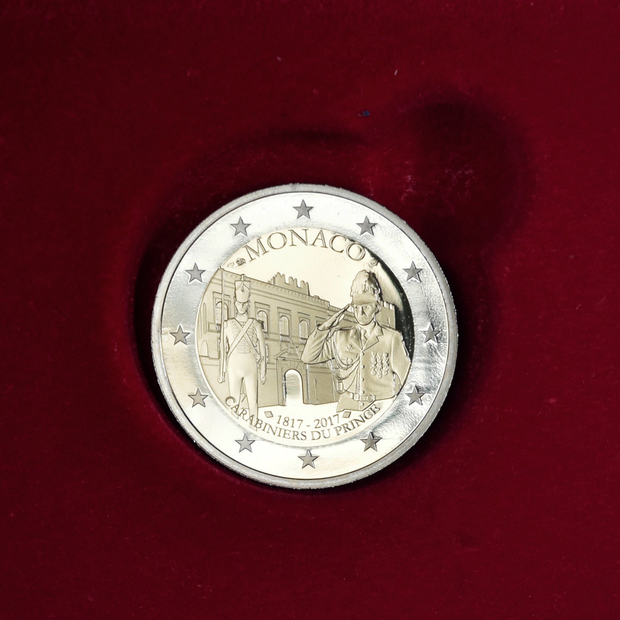 Monaco, 2 Euro, bicentenaire des carabiniers, 2017, BE, FDC, Bimétallique