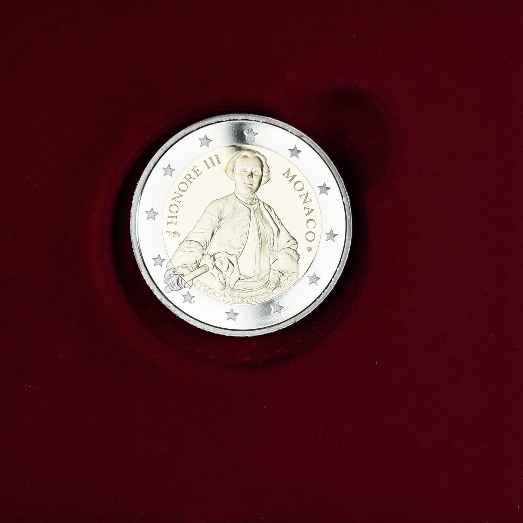 Monaco, 2 Euro, 2020, 300 Ans de la Naissance du Prince Honoré III, MS(65-70)