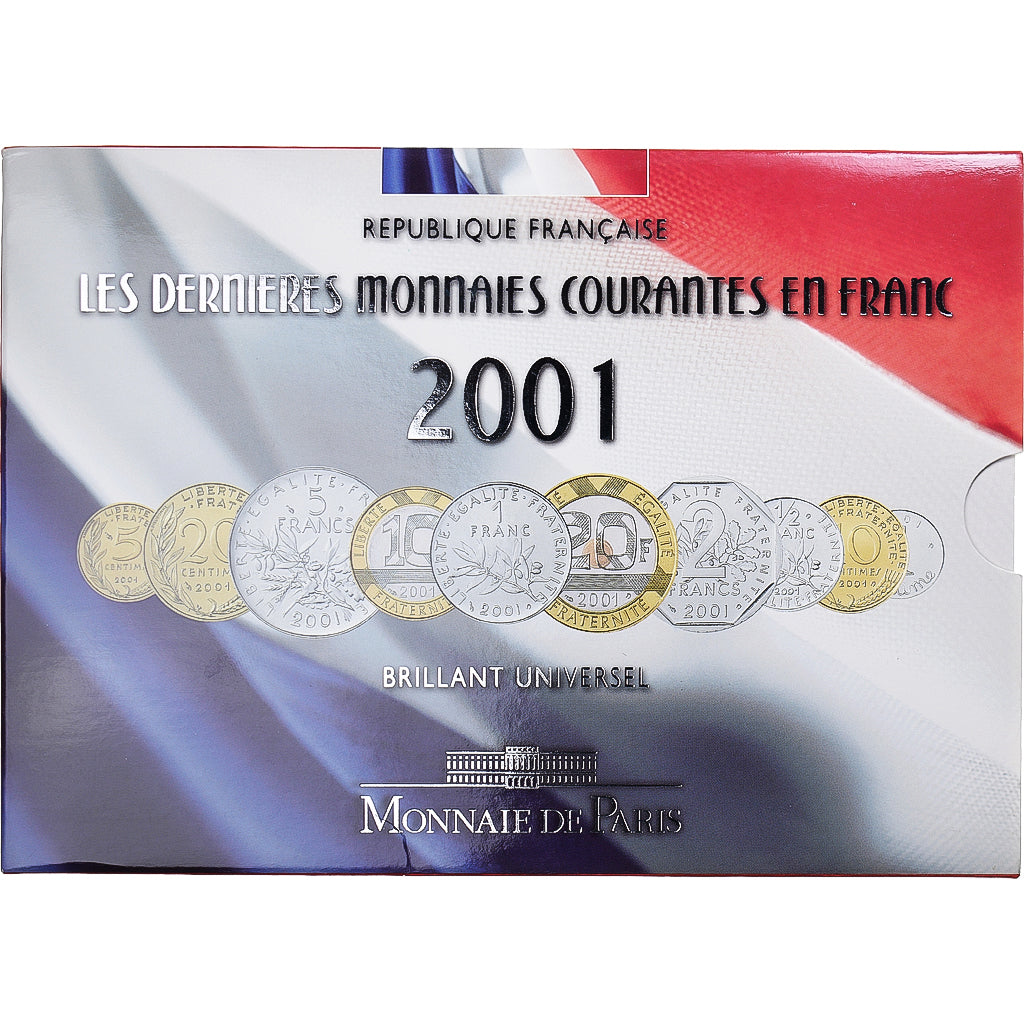 Münze, Frankreich, Coffret 1 c. à 20 frs., 2001, Monnaie de Paris, BU, STGL