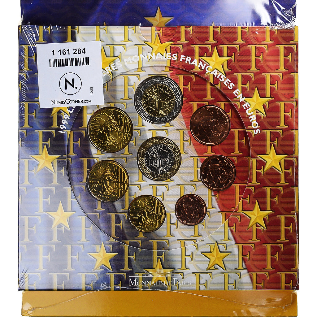France, Monnaie de Paris, Euro-Set, 1999, FDC.BU, MS(65-70), (No Composition)
