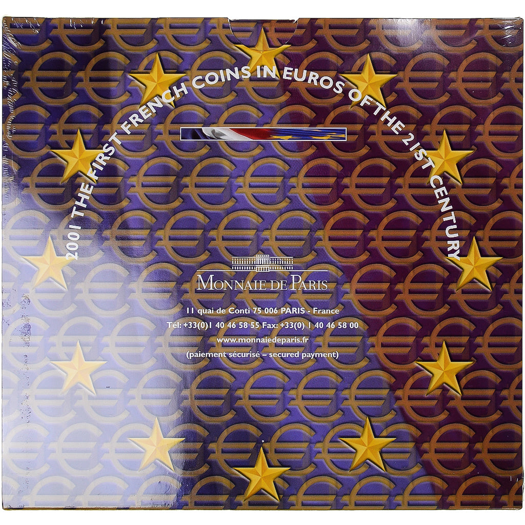 France, Monnaie de Paris, Euro-Set, 2001, BU, MS(65-70)