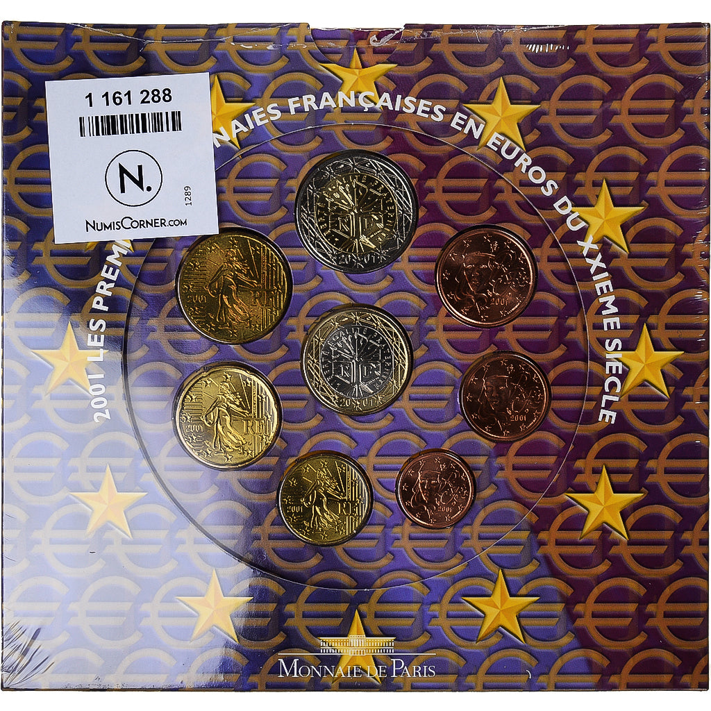 Frankrijk, Parijse munten, Euro-Set, 2001, BU, FDC, n.v.t.