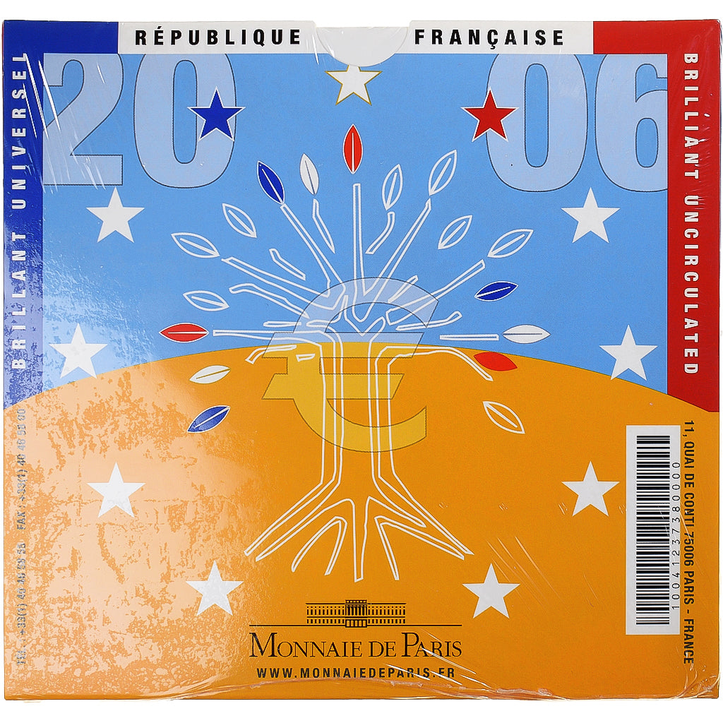 France, 1 Cent to 2 Euro, euro set, 2006, Monnaie de Paris, BU, FDC