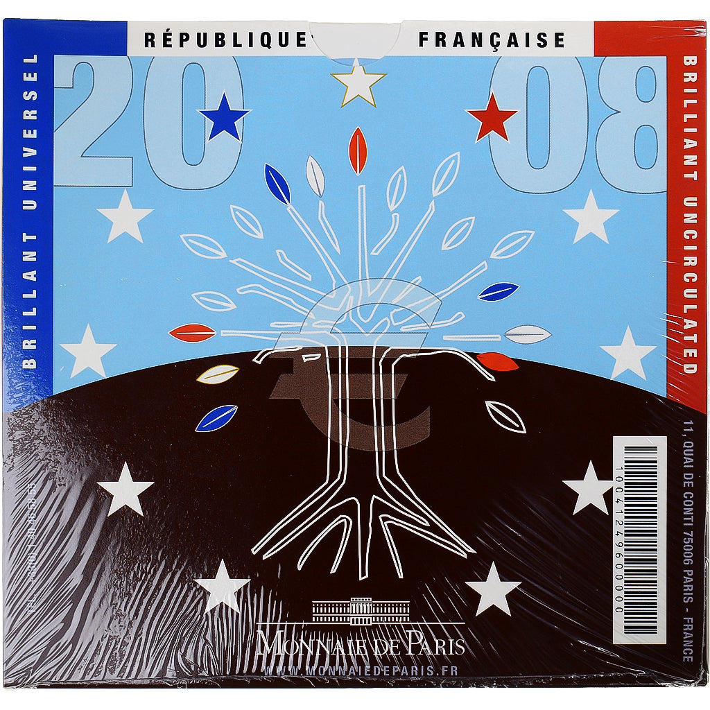 France, Monnaie de Paris, Euro-Set, 2008, BU, MS(65-70), Gadoury:page 338