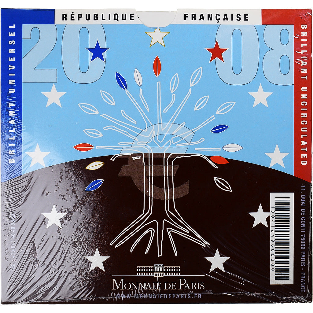 France, Monnaie de Paris, Euro-Set, 2008, BU, MS(65-70), Gadoury:page 338