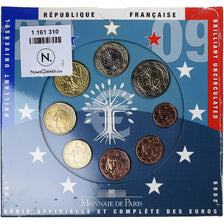 France, Monnaie de Paris, Euro-Set, 2009, MS(65-70), (No Composition)