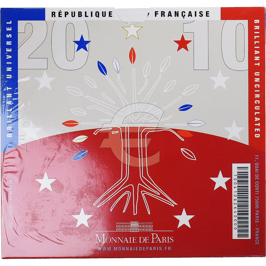 France, Monnaie de Paris, 1 Cent to 2 Euro, 2010, Paris, Set, MS(65-70)