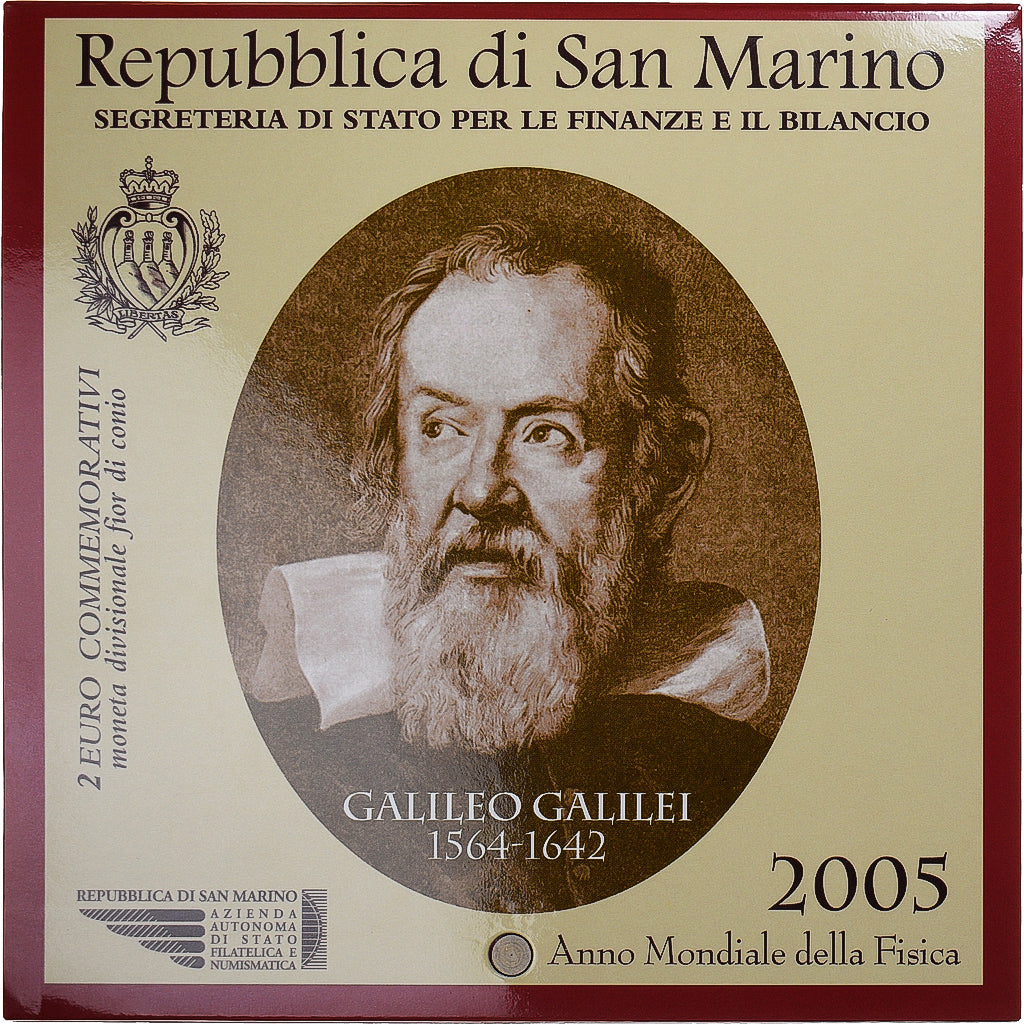 San Marino, 2 Euro, Galileo Galilei, 2005, Rome, MS(65-70), Bi-Metallic, KM:469