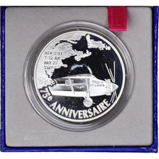 France, 1-1/2 Euro, 2002, Paris, 1er Vol Transatlantique, MS(65-70), Silver